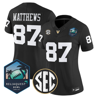 Women's Vanderbilt Commodores 2025 ReliaQuest Bowl Vapor Limited Jersey - All Stitched
