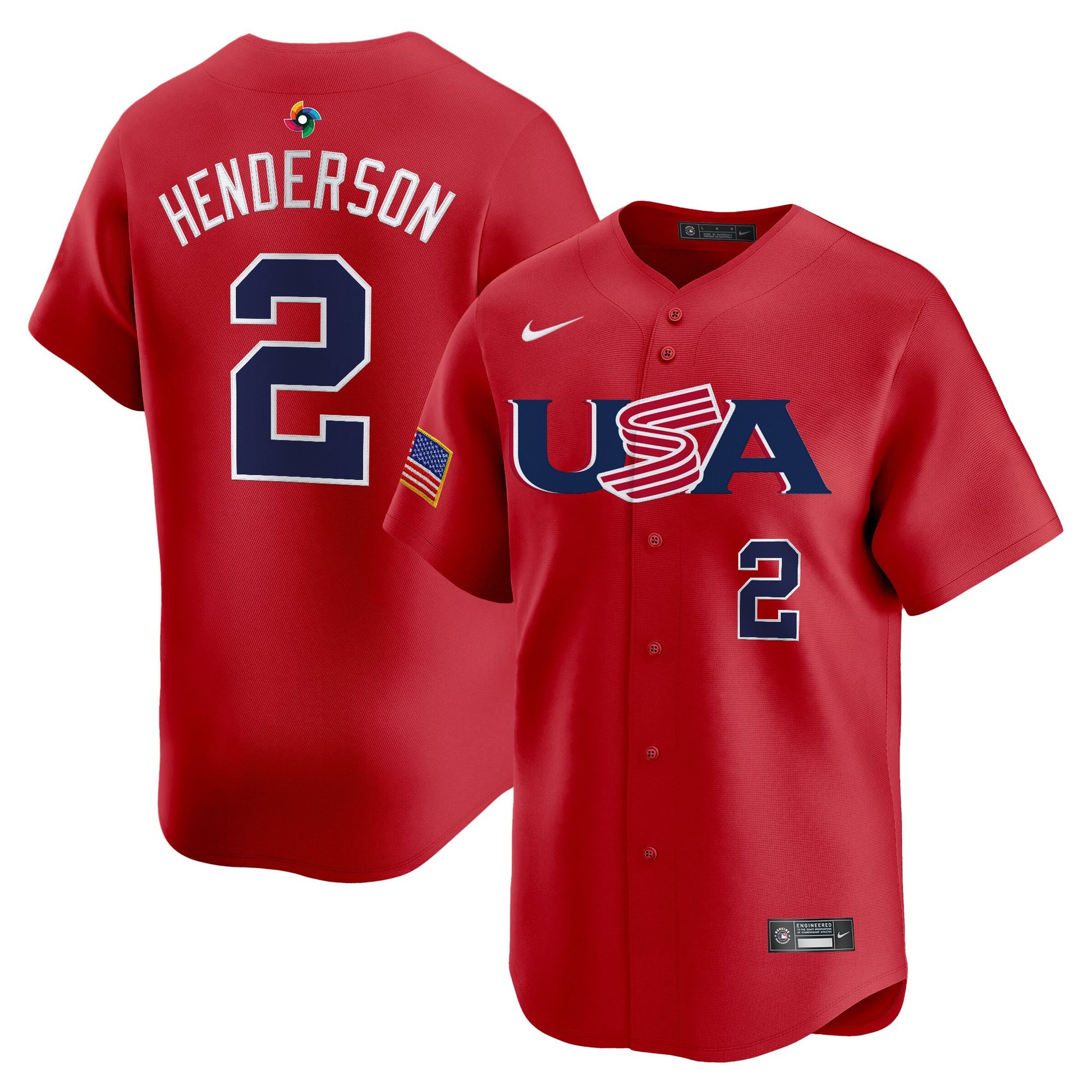 Men's Team USA World Baseball Classic Vapor Premier Jersey - 2026 Roster (Projected Number) - All Stitched