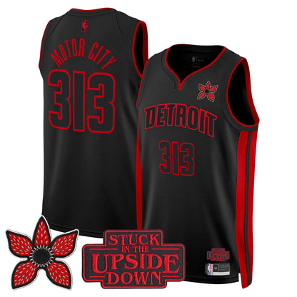 Men's Detroit Pistons 'Stranger Things Edition' Swingman Jersey - All Stitched