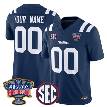 Ole Miss Rebels 2026 Sugar Bowl Vapor Limited Custom Jersey - All Stitched