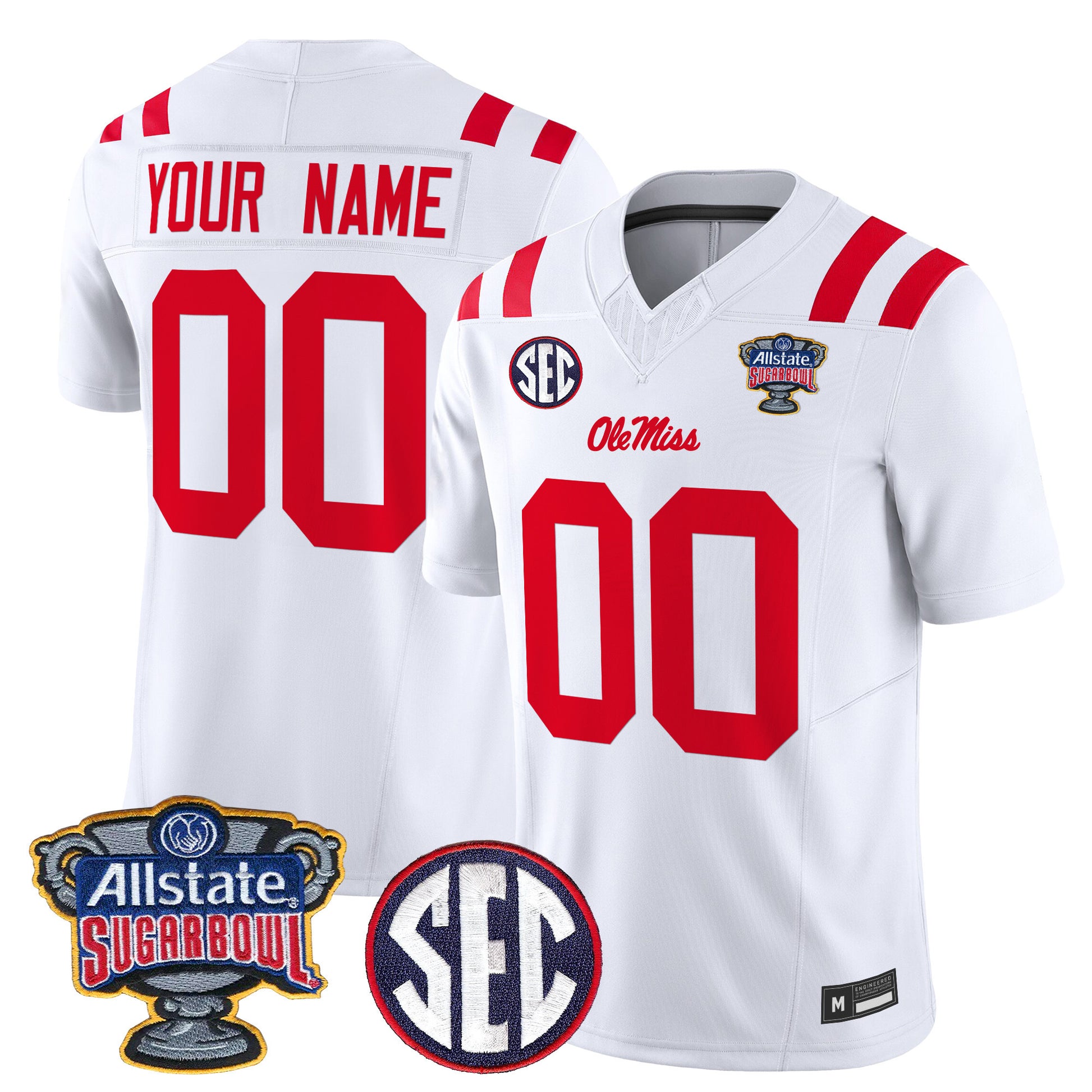 Ole Miss Rebels 2026 Sugar Bowl Vapor Limited Custom Jersey - All Stitched