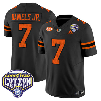 Men's Miami Hurricanes 2025 Vapor Limited Jersey - 2025 Cotton Bowl Patch - All Stitched