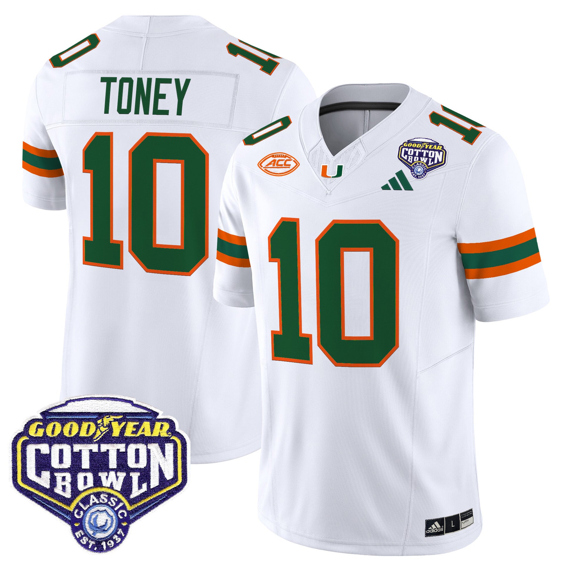 Men's Miami Hurricanes 2025 Vapor Limited Jersey - 2025 Cotton Bowl Patch - All Stitched