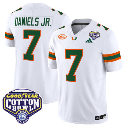 Men's Miami Hurricanes 2025 Vapor Limited Jersey - 2025 Cotton Bowl Patch - All Stitched