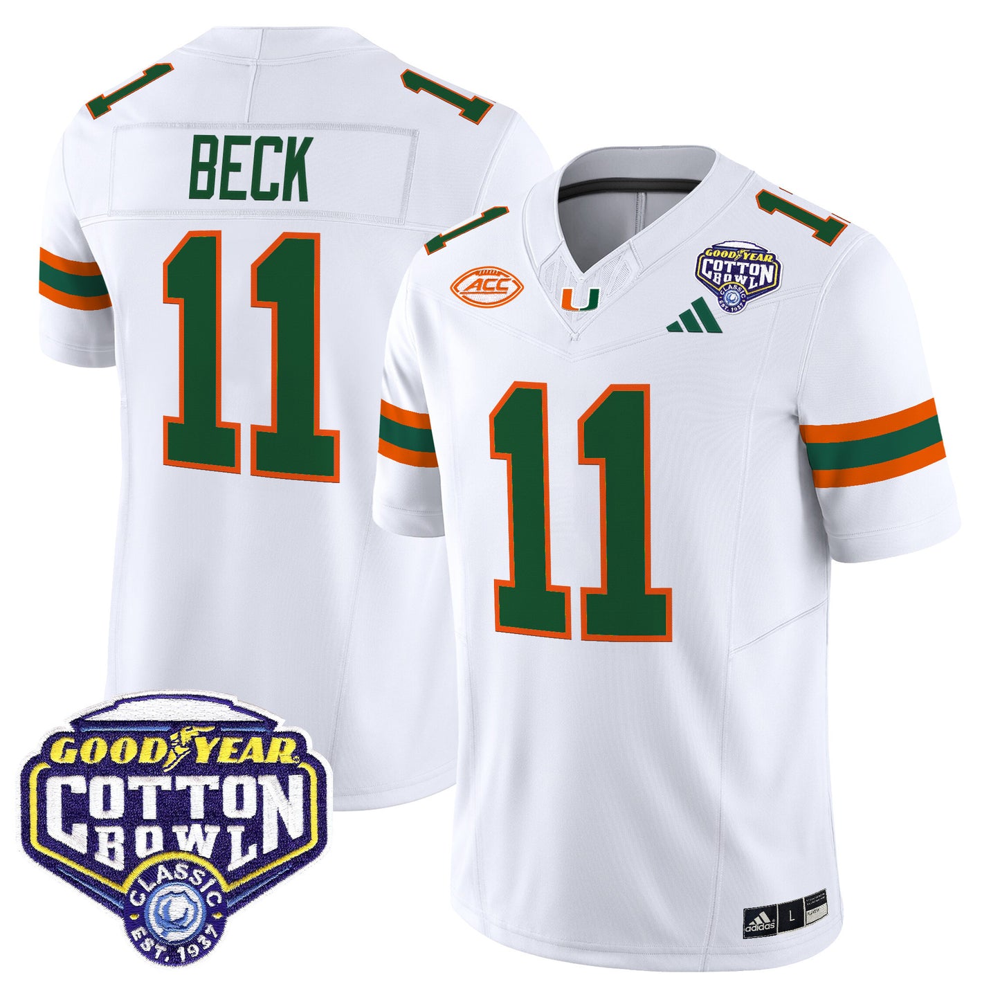 Men's Miami Hurricanes 2025 Vapor Limited Jersey - 2025 Cotton Bowl Patch - All Stitched