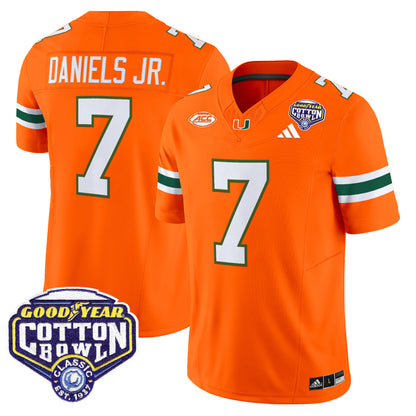 Men's Miami Hurricanes 2025 Vapor Limited Jersey - 2025 Cotton Bowl Patch - All Stitched