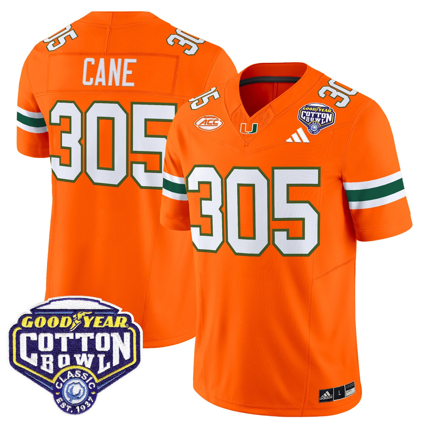Men's Miami Hurricanes 2025 Vapor Limited Jersey - 2025 Cotton Bowl Patch - All Stitched
