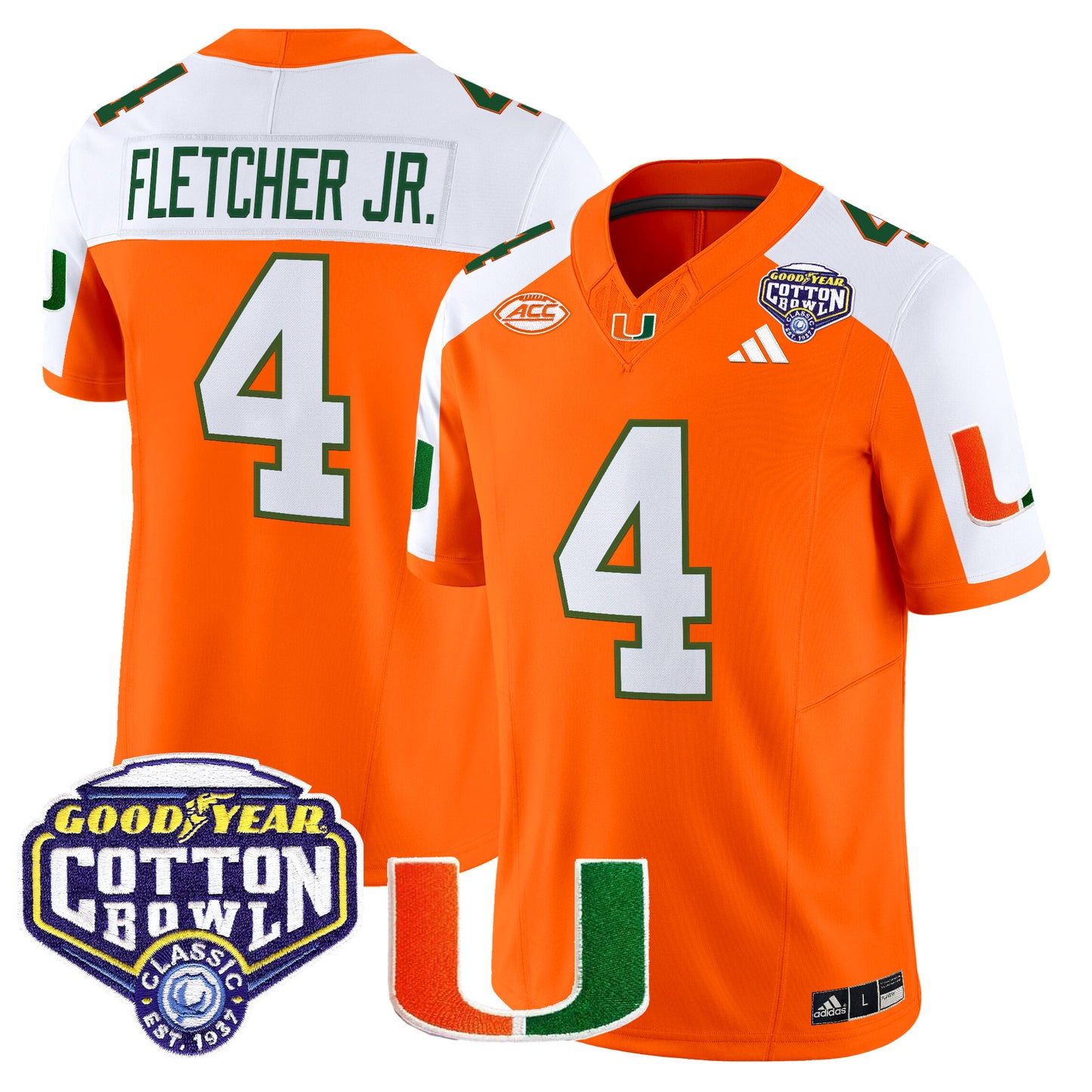 Men's Miami Hurricanes 2025 Vapor Limited Jersey - 2025 Cotton Bowl Patch - All Stitched
