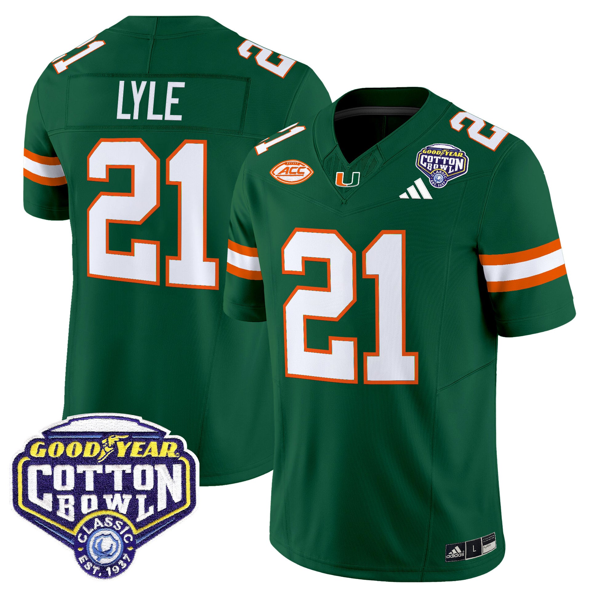 Men's Miami Hurricanes 2025 Vapor Limited Jersey - 2025 Cotton Bowl Patch - All Stitched