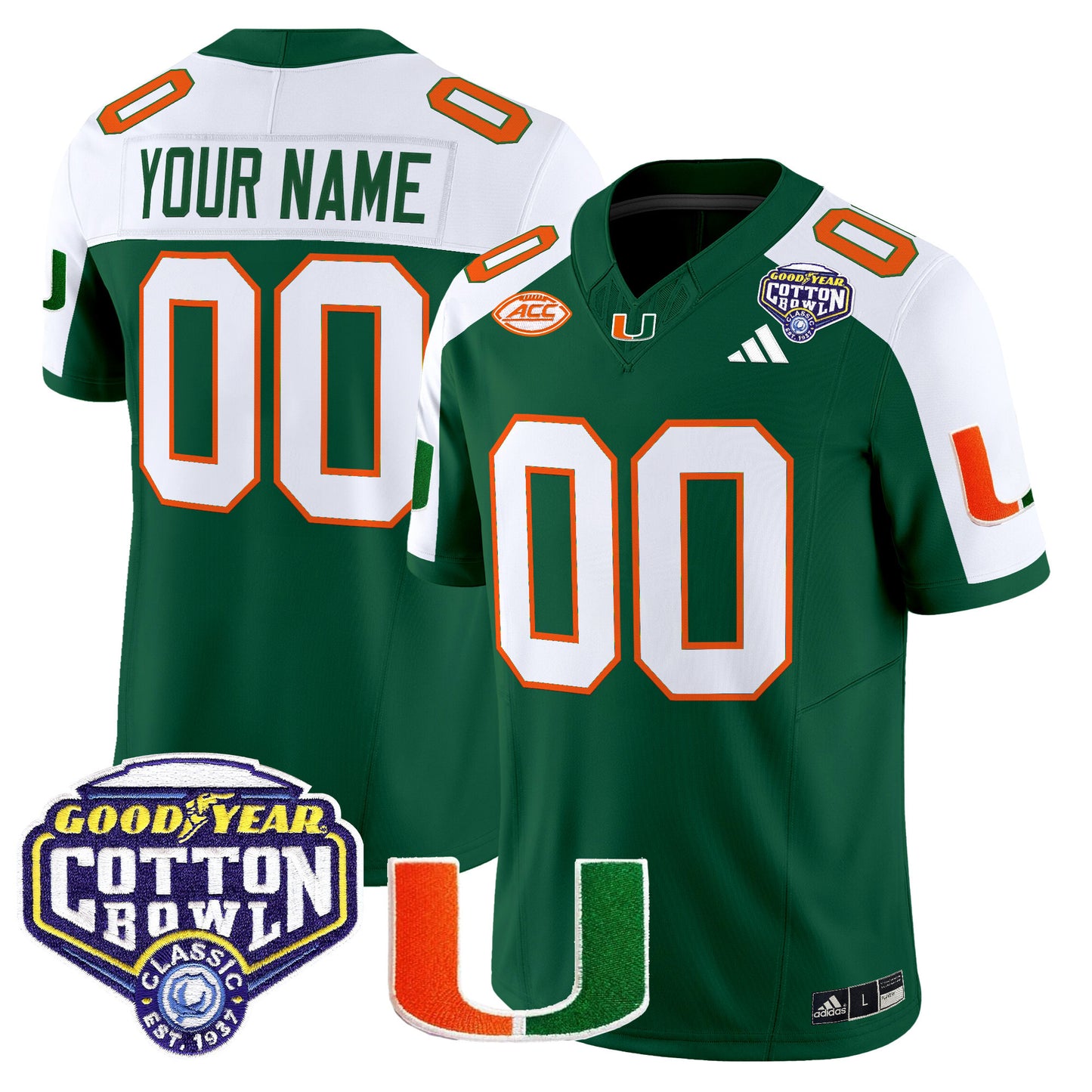 Miami Hurricanes 2025 Vapor Limited Custom Jersey - 2025 Cotton Bowl Patch - All Stitched