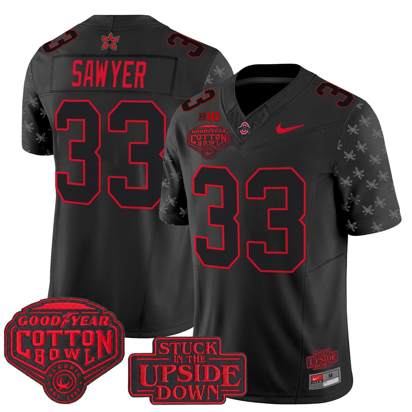 Ohio State Buckeyes 'Stranger Things Edition' Vapor Limited Jersey - 2025 Cotton Bowl Patch - All Stitched