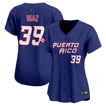 Women's Team Puerto Rico World Baseball Classic Vapor Premier Jersey - 2026 Roster - All Stitched