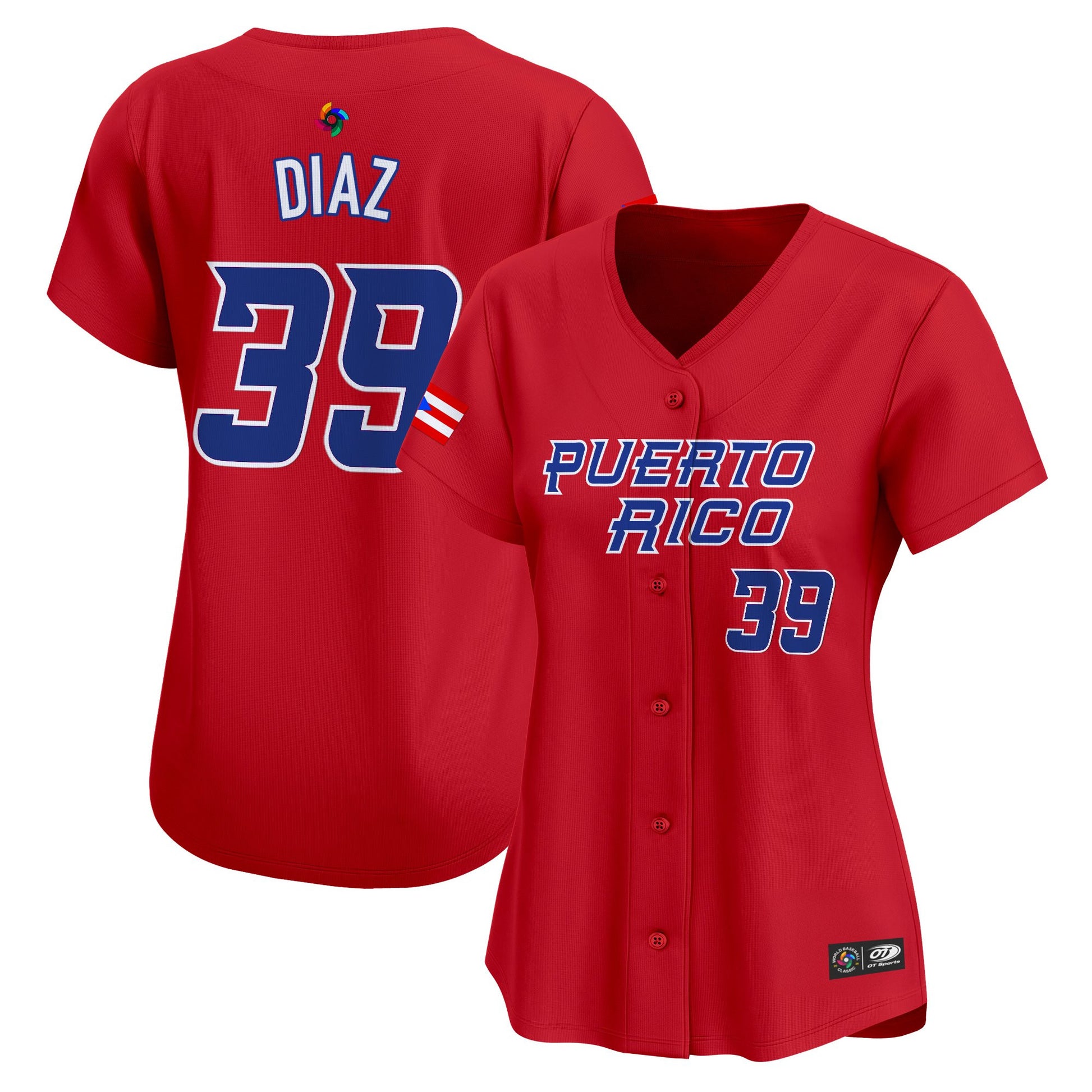 Women's Team Puerto Rico World Baseball Classic Vapor Premier Jersey - 2026 Roster - All Stitched
