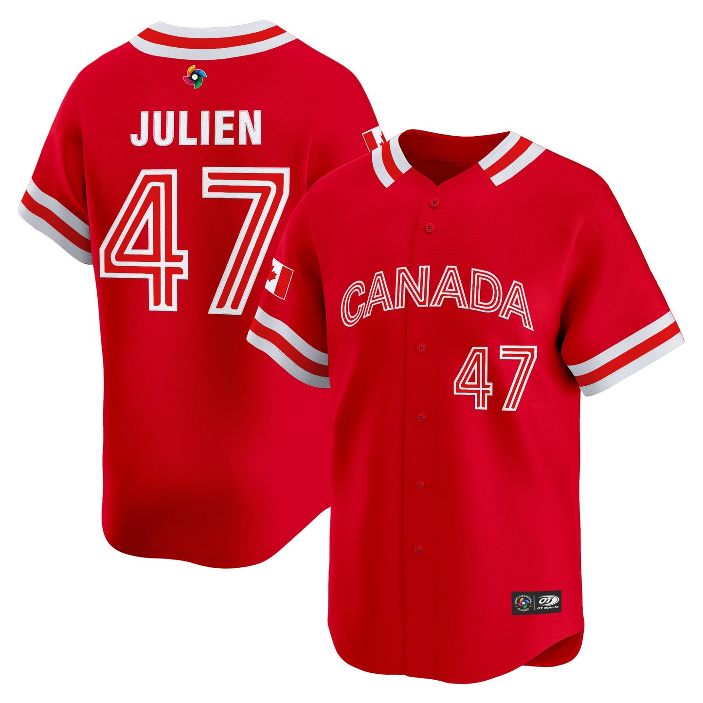 Men's Team Canada World Baseball Classic Vapor Premier Jersey - 2026 Roster (Projected Number) - All Stitched