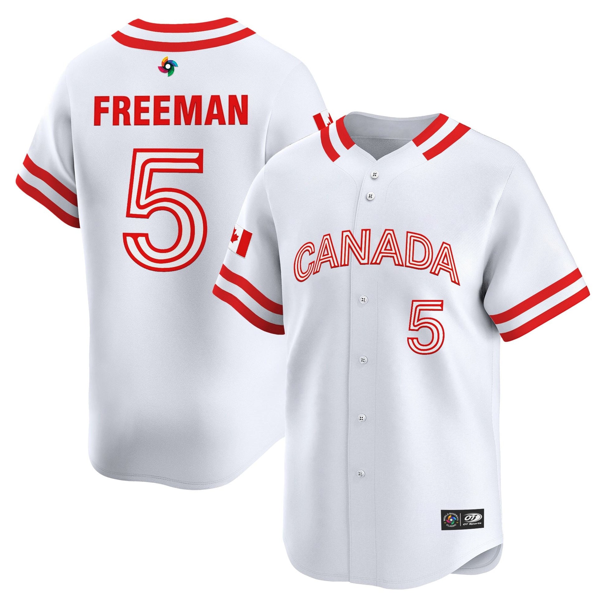 Men's Team Canada World Baseball Classic Vapor Premier Jersey - 2026 Roster (Projected Number) - All Stitched