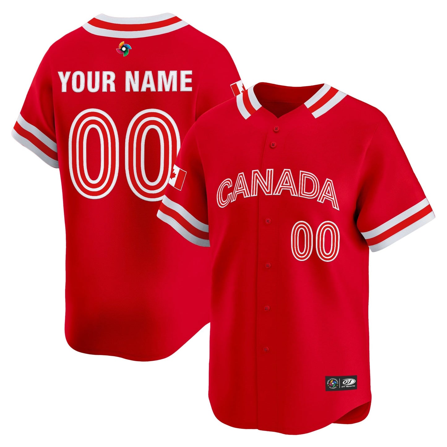 Team Canada World Baseball Classic Vapor Premier Custom Jersey - 2026 Roster (Projected Number) - All Stitched