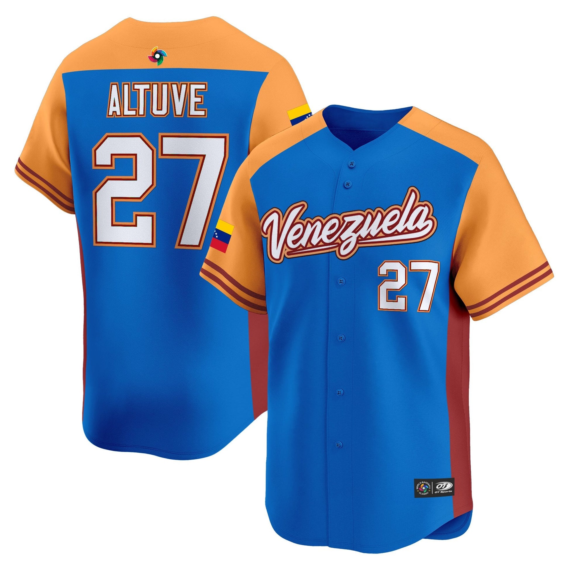 Men's Team Venezuela World Baseball Classic Vapor Premier Jersey - 2026 Roster - All Stitched