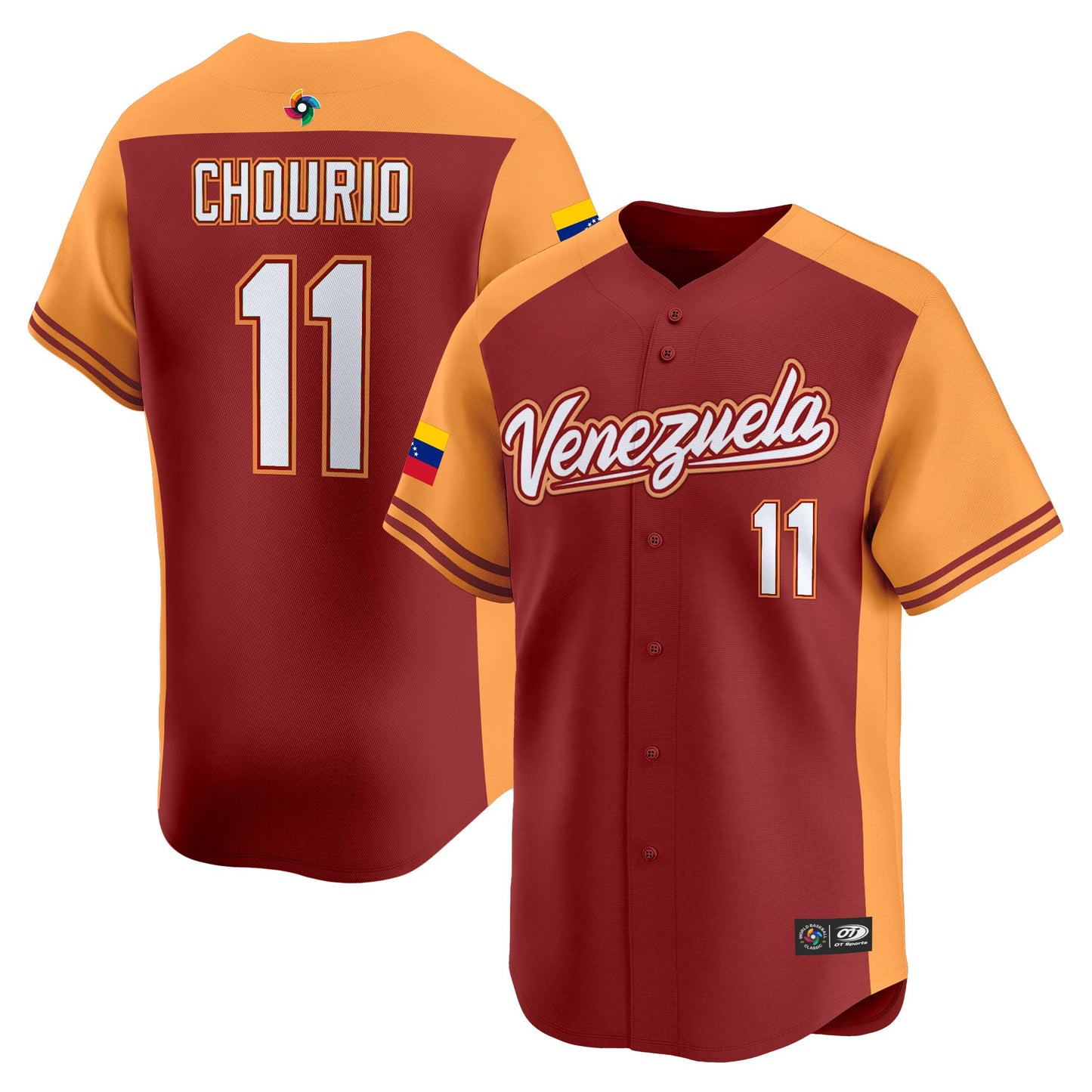 Men's Team Venezuela World Baseball Classic Vapor Premier Jersey - 2026 Roster - All Stitched