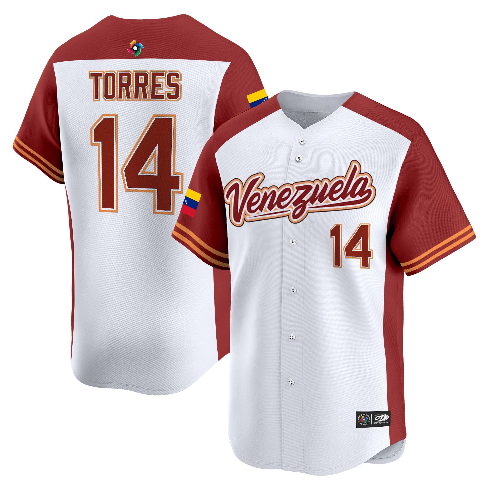 Men's Team Venezuela World Baseball Classic Vapor Premier Jersey - 2026 Roster - All Stitched