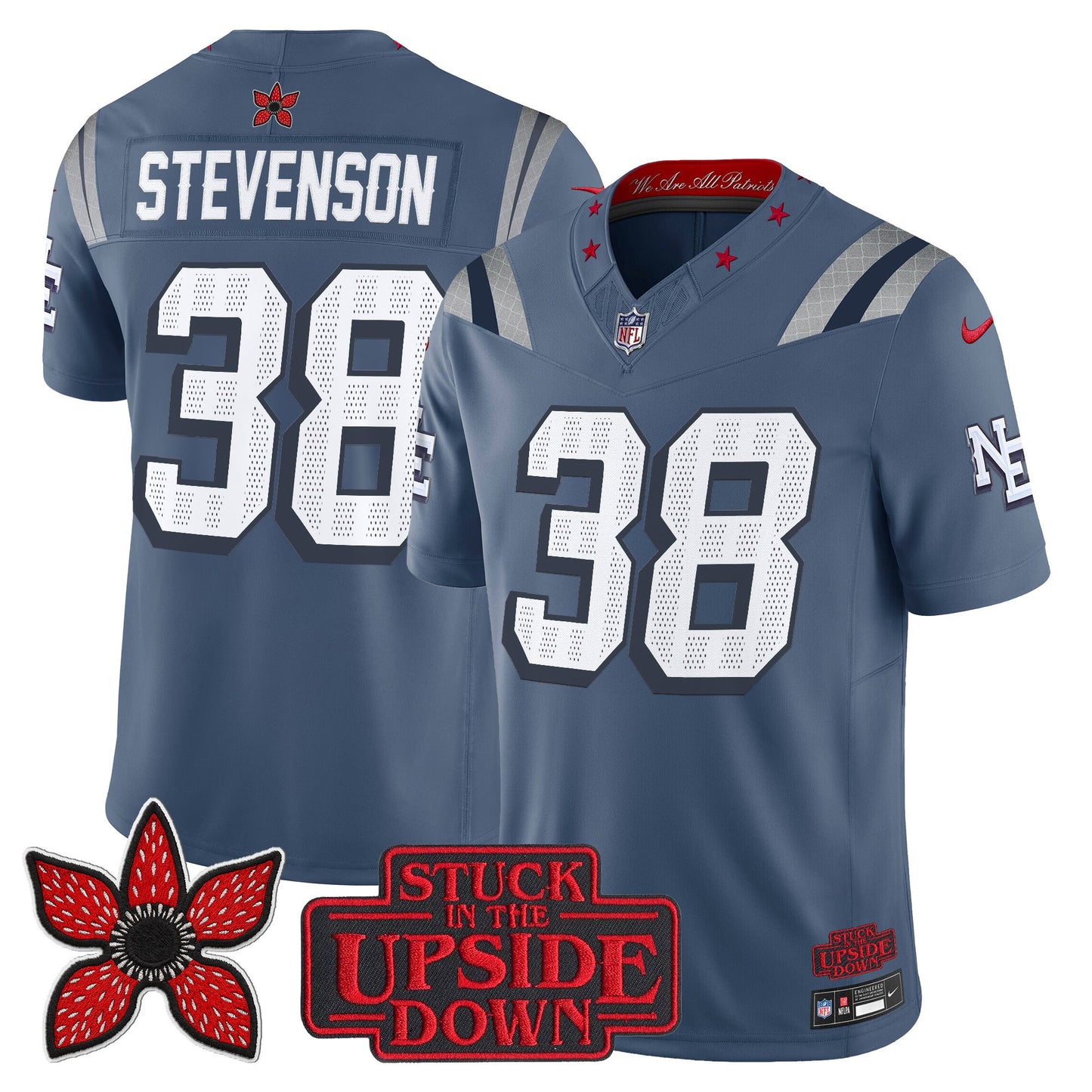 Men's New England Patriots 'Stranger Things Edition' Vapor Limited Jersey V2 - All Stitched