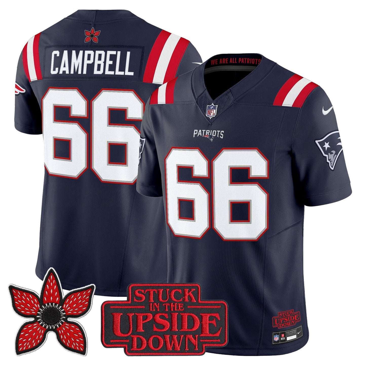 Men's New England Patriots 'Stranger Things Edition' Vapor Limited Jersey V2 - All Stitched