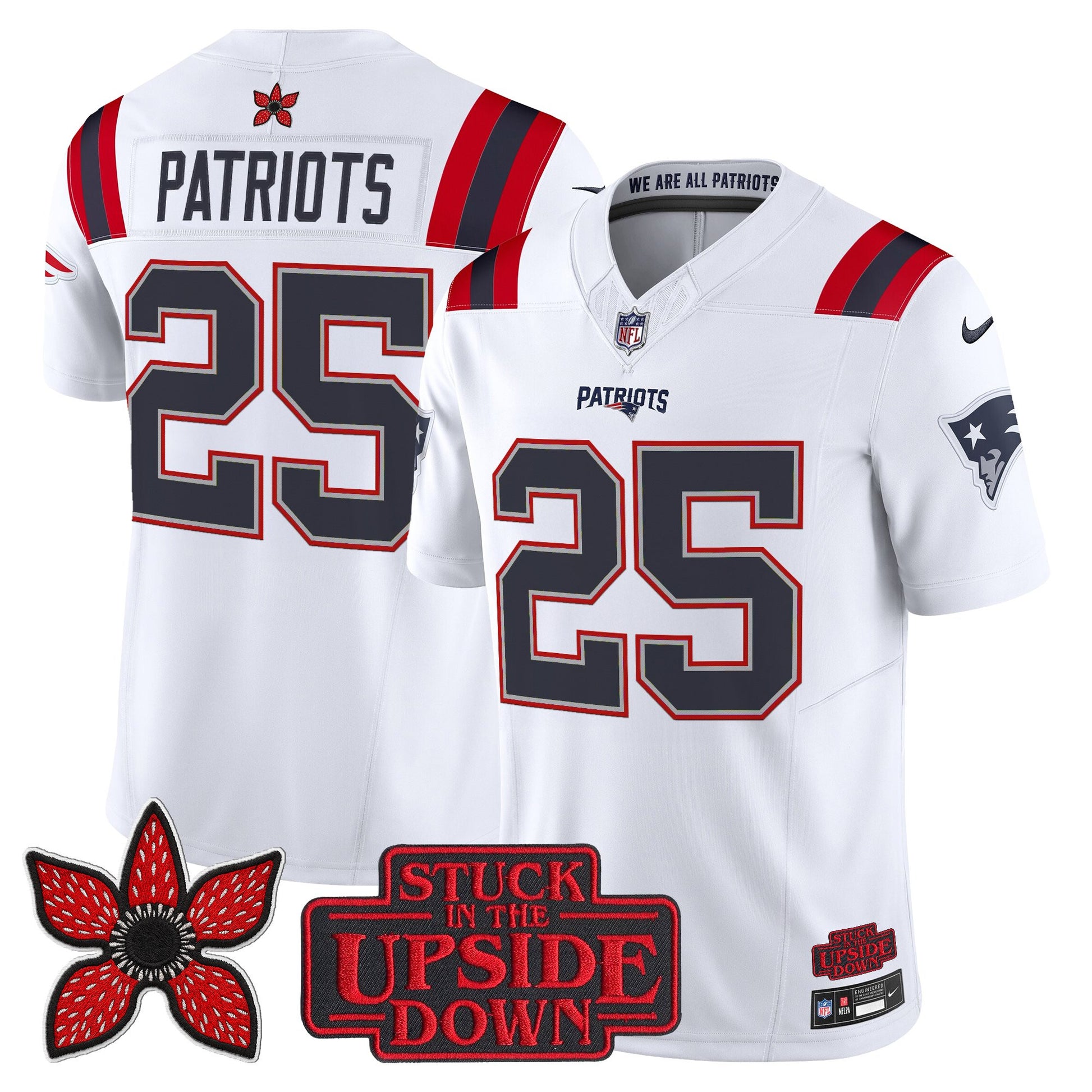 Men's New England Patriots 'Stranger Things Edition' Vapor Limited Jersey V2 - All Stitched