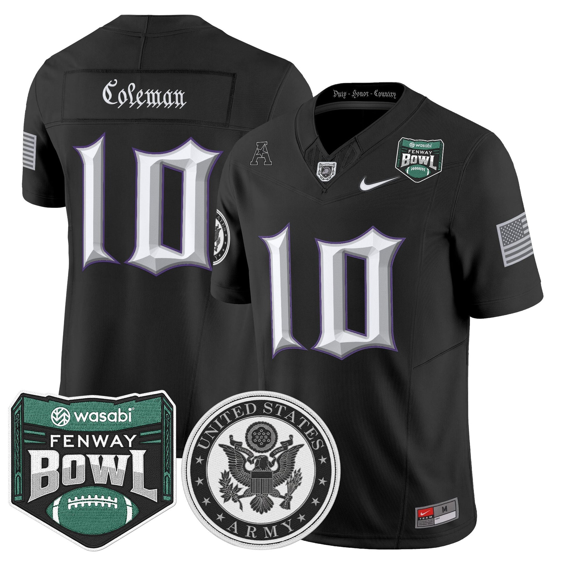 Men's Army Black Knights Honoring 250 Years Of Service And Sacrifice Vapor Limited Jersey - 2025 Fenway Bowl Patch - All Stitched