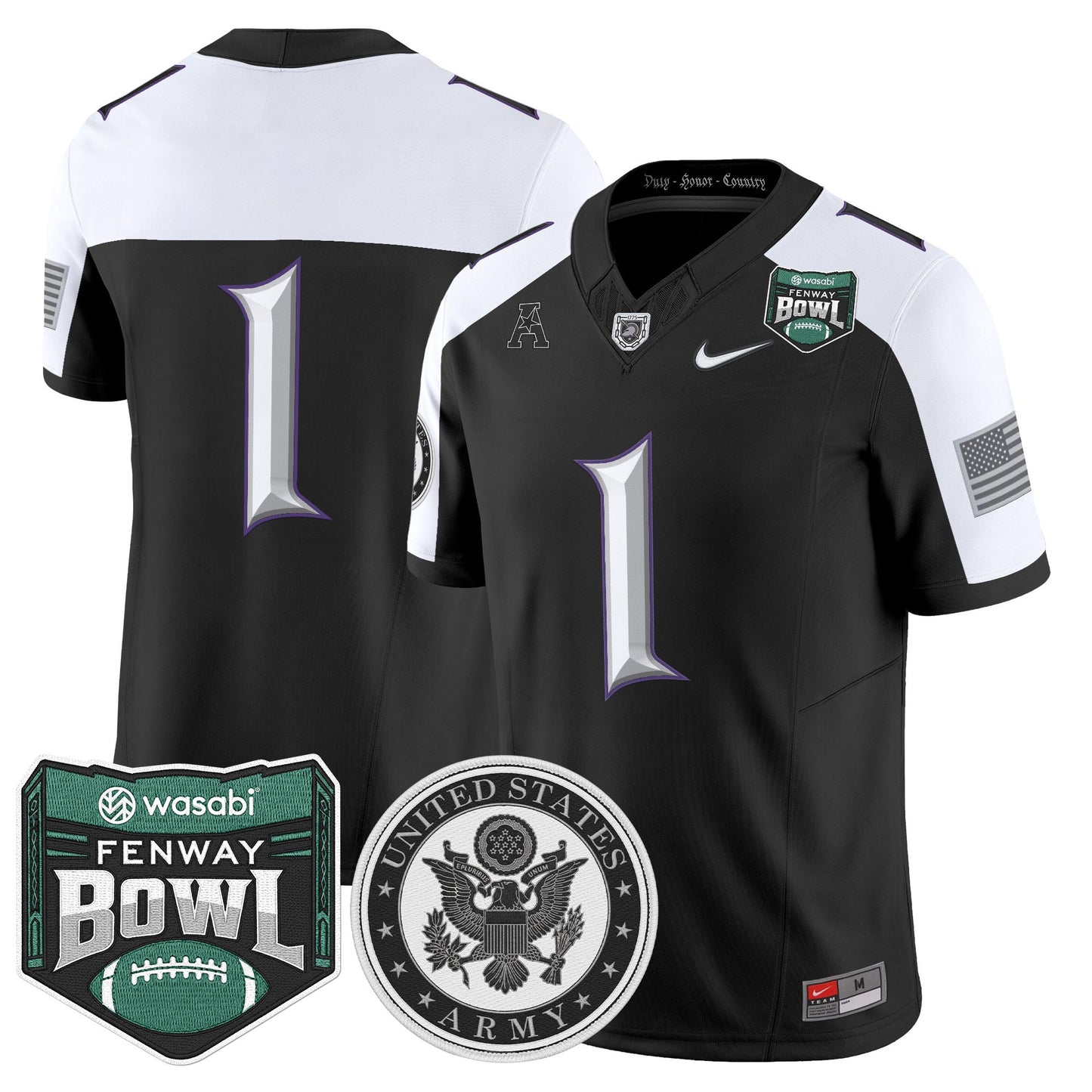 Men's Army Black Knights Honoring 250 Years Of Service And Sacrifice Vapor Limited Jersey - 2025 Fenway Bowl Patch - All Stitched