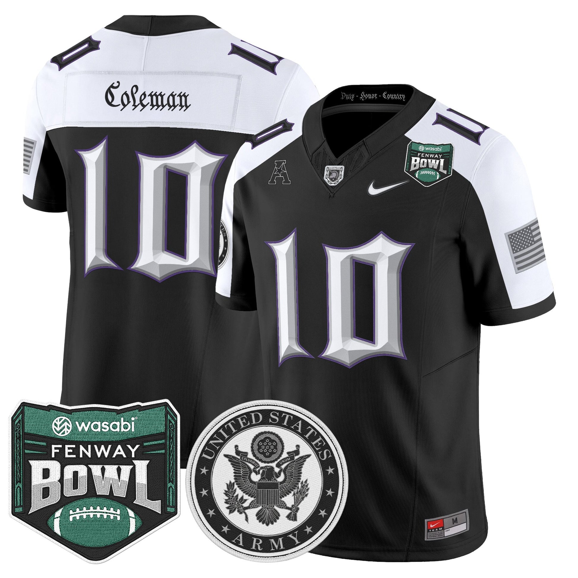 Men's Army Black Knights Honoring 250 Years Of Service And Sacrifice Vapor Limited Jersey - 2025 Fenway Bowl Patch - All Stitched