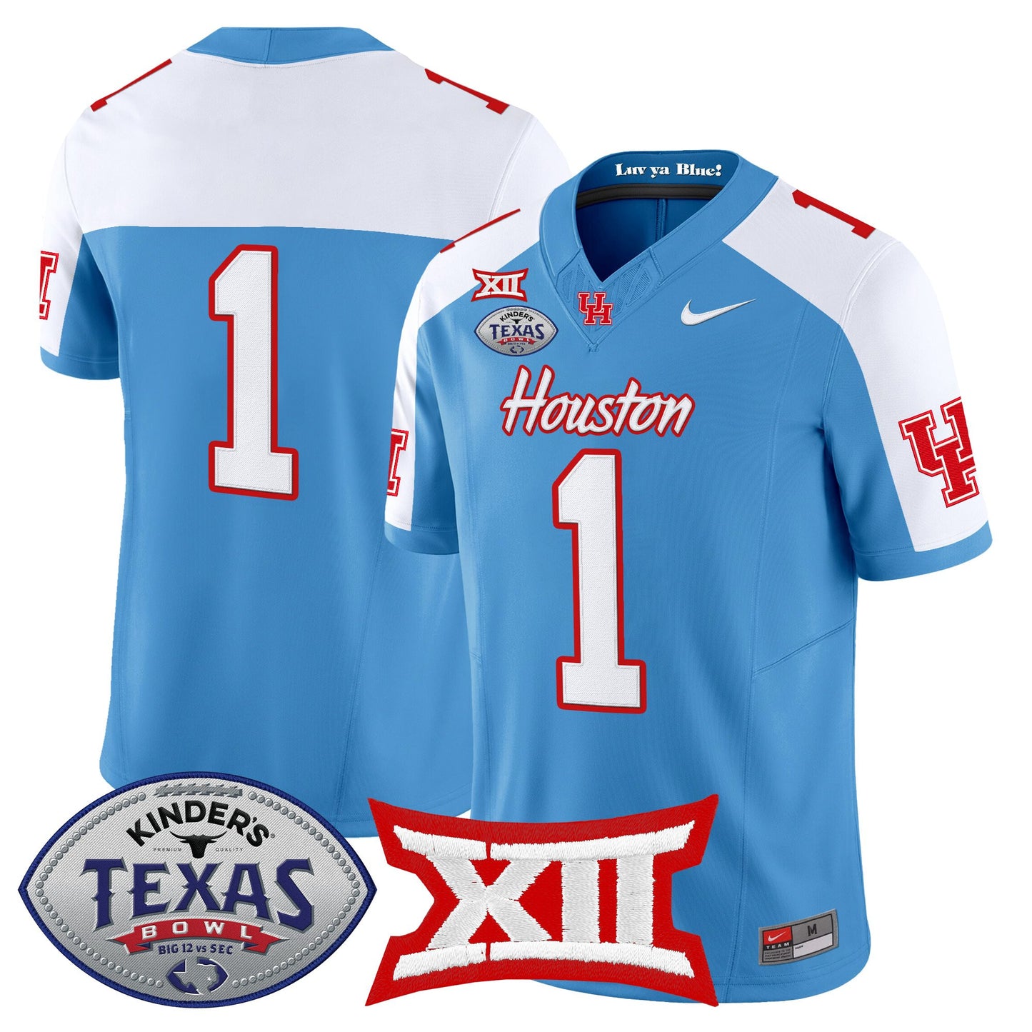 Men's Houston Cougars 2025 Texas Bowl Vapor Limited Jersey - All Stitched