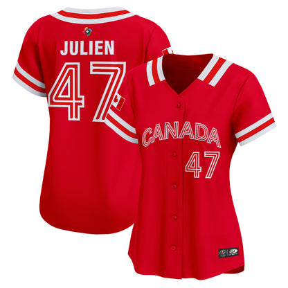 Women's Team Canada World Baseball Classic Vapor Premier Jersey - 2026 Roster (Projected Number) - All Stitched