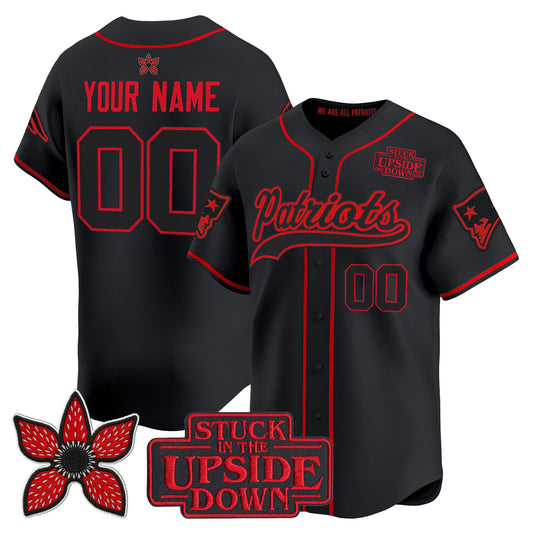 New England Patriots 'Stranger Things Edition' Vapor Baseball Custom Jersey - All Stitched
