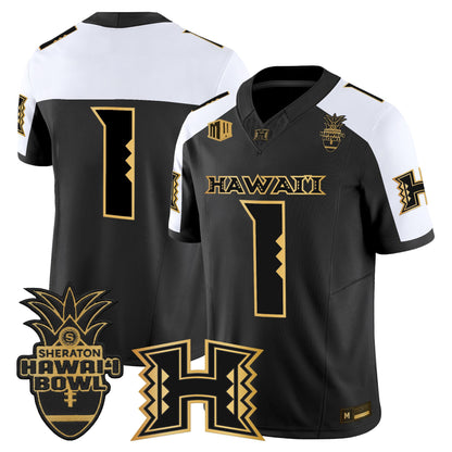Men's Hawai'i Rainbow Warriors 2025 Hawai'i Bowl Gold Vapor Limited Jersey - All Stitched