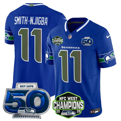SEA 2026 NFC West Champions Limited Jersey - 50th Season Patch - All Stitched