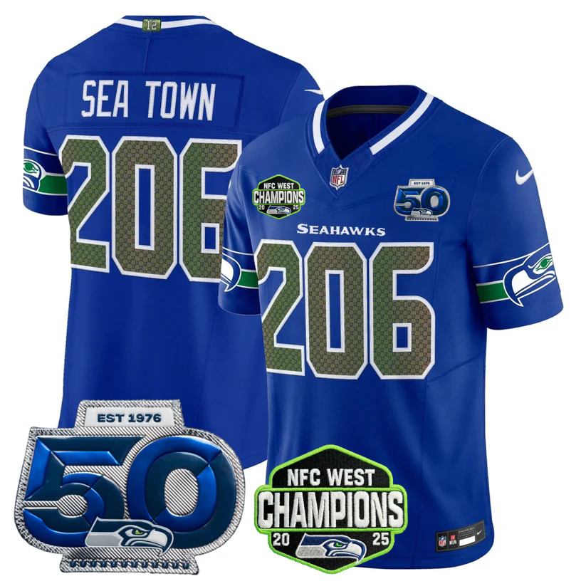 SEA 2026 NFC West Champions Limited Jersey - 50th Season Patch - All Stitched