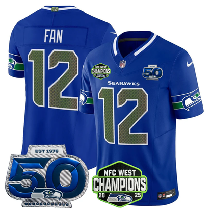 SEA 2026 NFC West Champions Limited Jersey - 50th Season Patch - All Stitched
