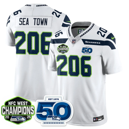 SEA 2026 NFC West Champions Limited Jersey - 50th Season Patch - All Stitched