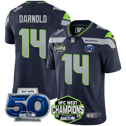 SEA 2026 NFC West Champions Limited Jersey - 50th Season Patch - All Stitched