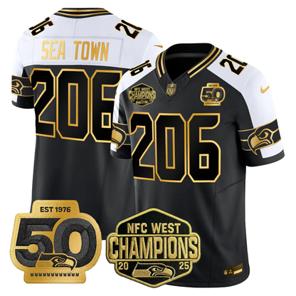 SEA 2026 NFC West Champions Limited Jersey - 50th Season Patch - All Stitched