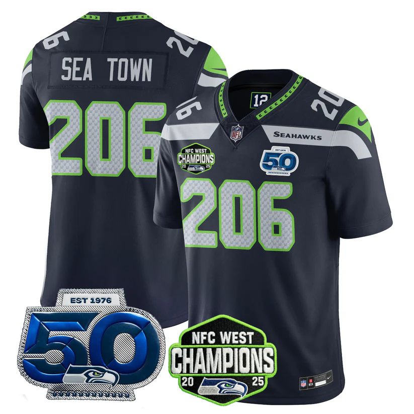 SEA 2026 NFC West Champions Limited Jersey - 50th Season Patch - All Stitched