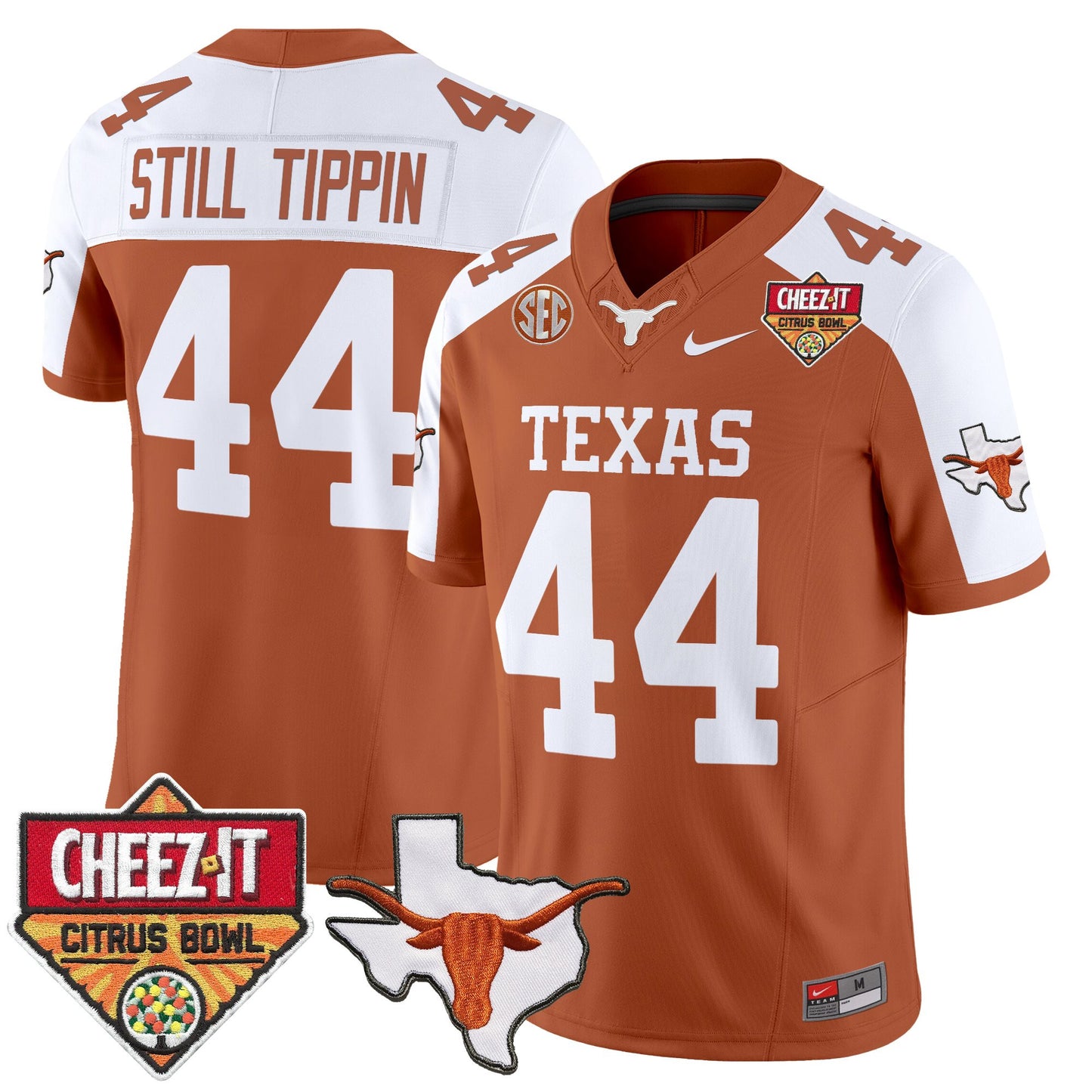 Men's Texas Longhorns 2025 Cheez-It Citrus Bowl Patch Vapor Limited Jersey - All Stitched