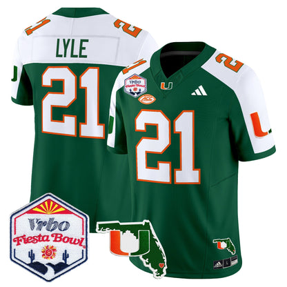 Men's Miami Hurricanes 2026 The Fiesta Bowl & Florida Patch Vapor Limited Jersey - All Stitched