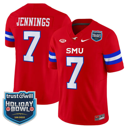 Men's SMU Mustangs 2026 Holiday Bowl Vapor Limited Jersey - All Stitched