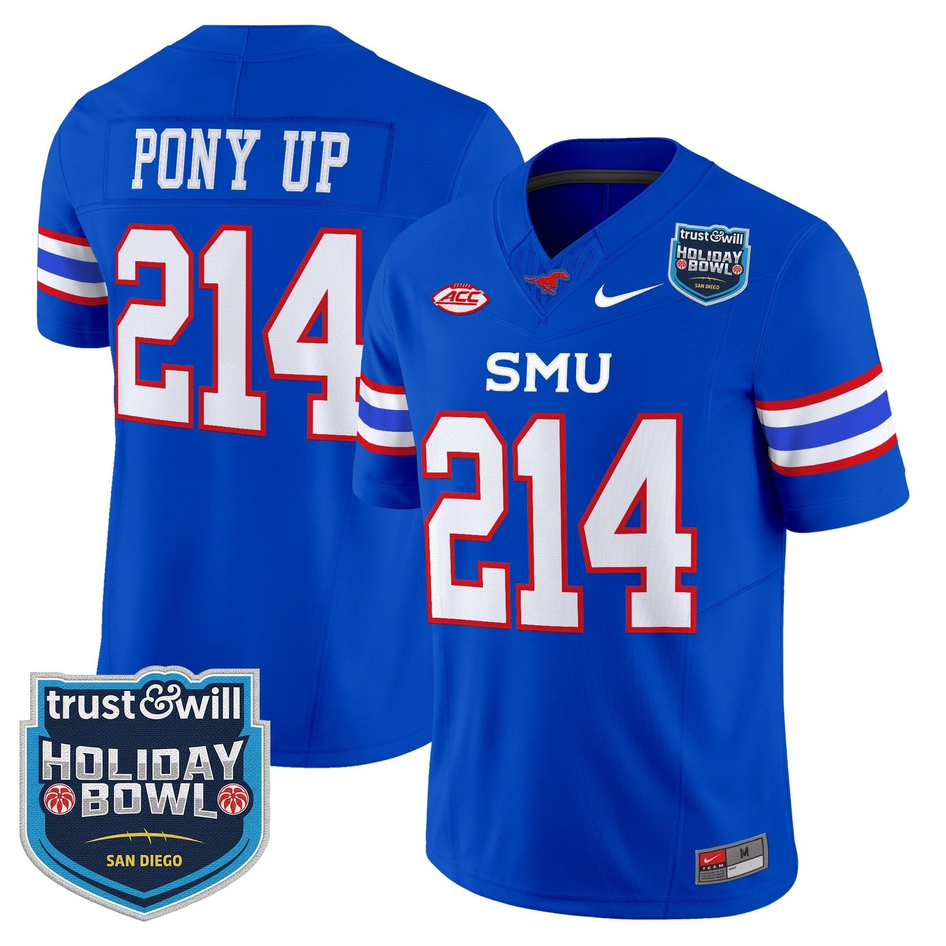 Men's SMU Mustangs 2026 Holiday Bowl Vapor Limited Jersey - All Stitched