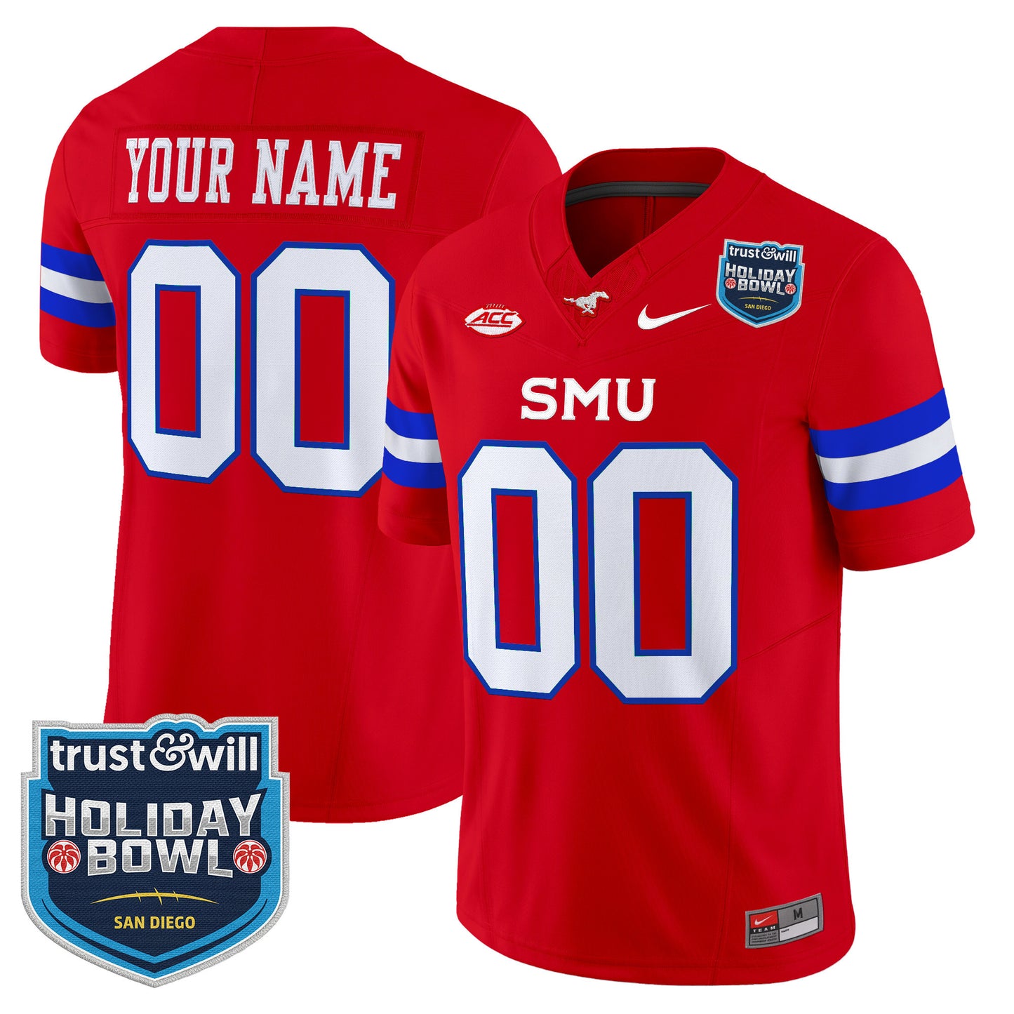 SMU Mustangs 2026 Holiday Bowl Vapor Limited Custom Jersey - All Stitched