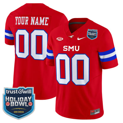 SMU Mustangs 2026 Holiday Bowl Vapor Limited Custom Jersey - All Stitched
