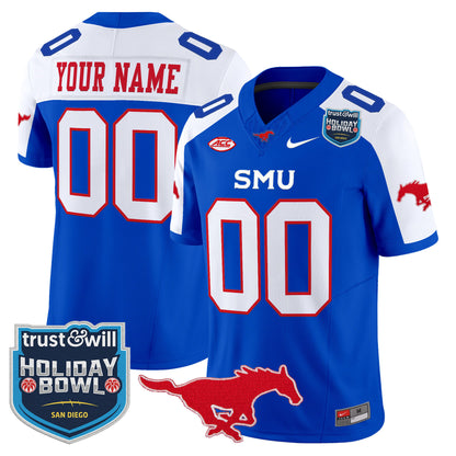 SMU Mustangs 2026 Holiday Bowl Vapor Limited Custom Jersey - All Stitched