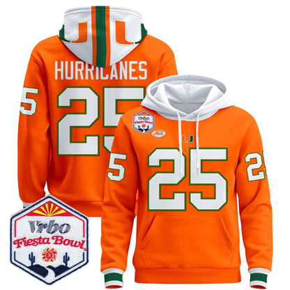 Men's Miami Hurricanes 2026 The Fiesta Bowl Premium Pullover Hoodie - All Stitched