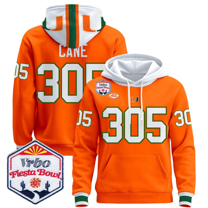 Men's Miami Hurricanes 2026 The Fiesta Bowl Premium Pullover Hoodie - All Stitched