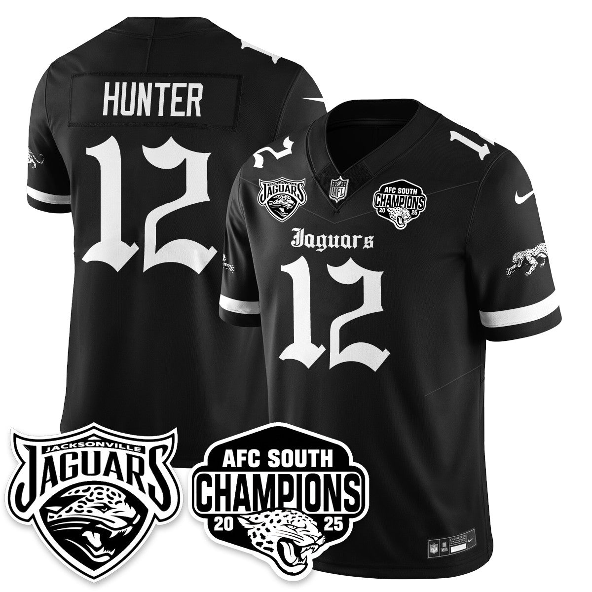 Jacksonville Jaguars Gothic AFC South Division Champions Vapor Limited Jersey - All Stitched